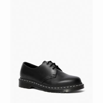 Dr Martens 1461 Contrast Stitch Smooth Kožené - Cierne Oxford Topanky Damske, DR0231